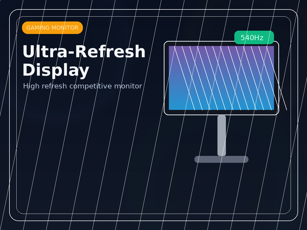 CRUA 27-inch 540Hz Gaming Monitor, IPS FHD, FreeSync, HDMI 2.1 + DP 1.4