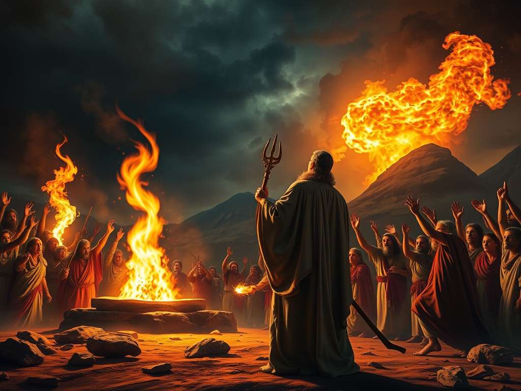 Elijah Calls Fire Down From Heaven